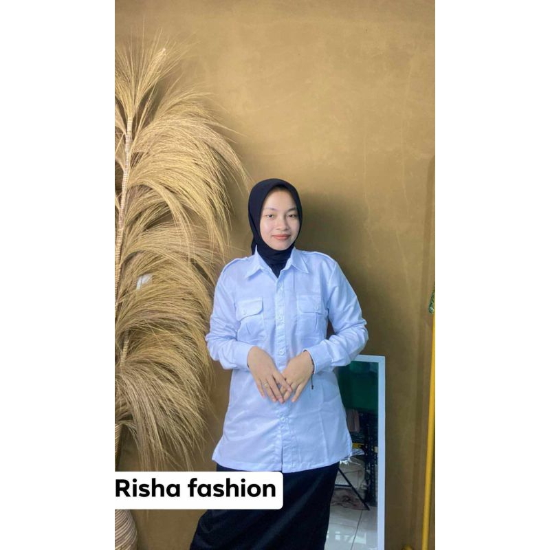 Seragam dinas putih saku dada Atasan PDH putih saku Dada wanita