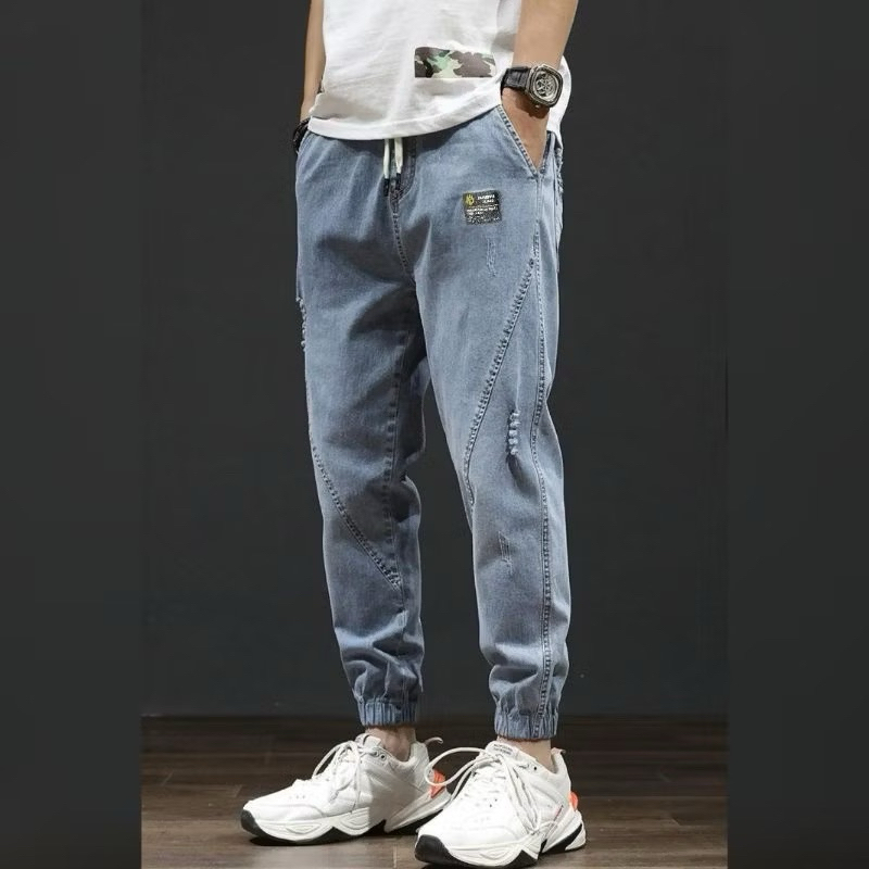 GARANSI Celana Jogger Korea Pria Premium - Celana Jogger Jeans Polos Stretch Denim - Jogger Panjang,