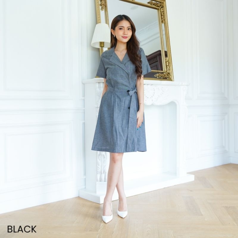 Mini dress wanita lengan pendek polos /Kania Dress Midi/Dress denim/rok wanita simple/midi dress/Dre