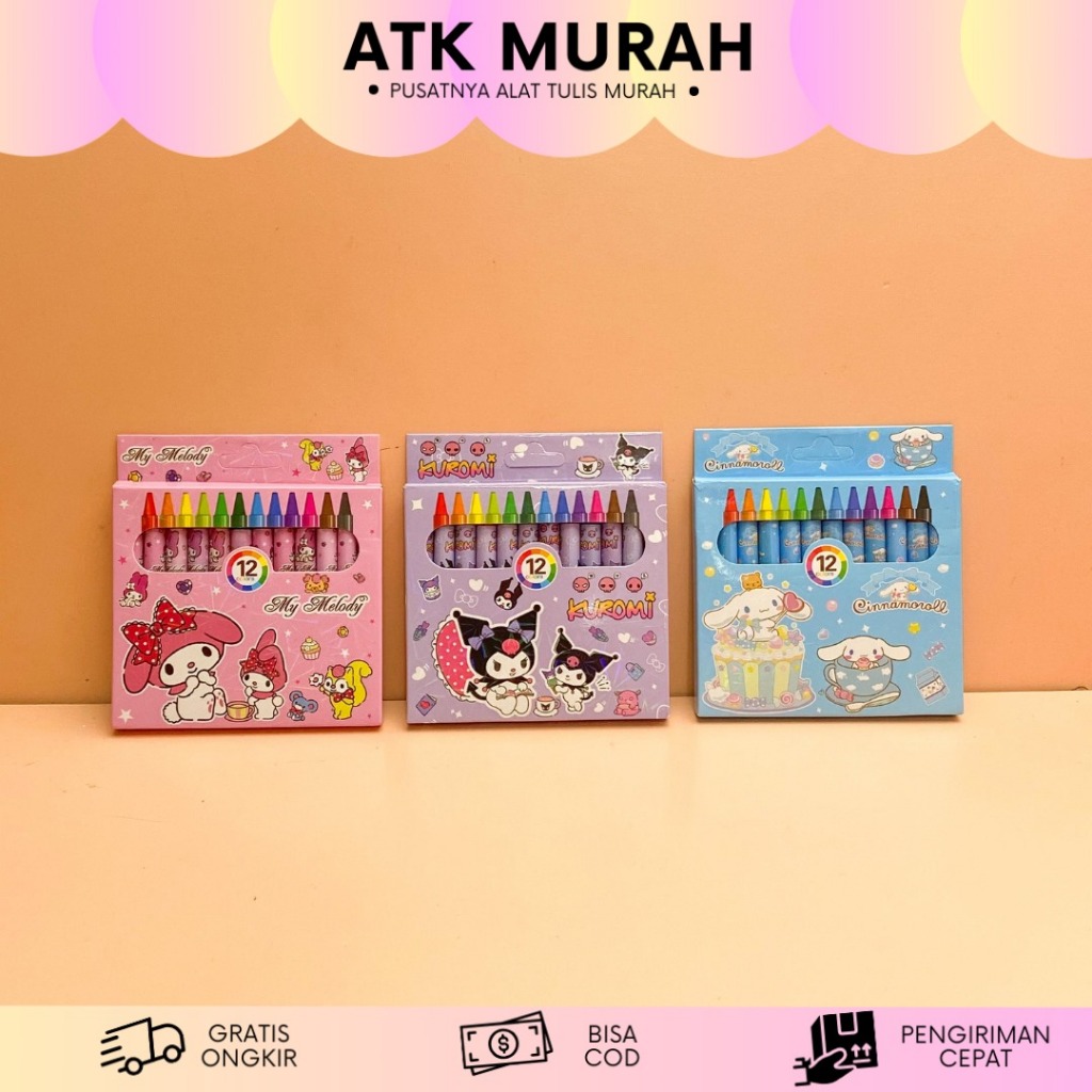 

CRAYON MINI SANRIO 1 SET ISI 12 PCS YOYO-802 KR-1527 / Alat mewarnai / Alat Melukis