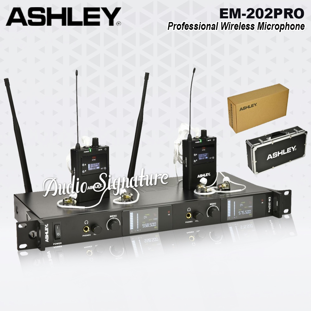 Mic Wireless Ear Monitor ASHLEY EM 202PRO | EM202PRO | EM 202 PRO Original