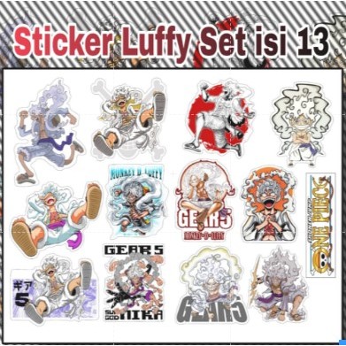 

STICKER EDISI LUFFY GEAR 5 YANG SEDANG TREND 1 PAKET ISI 13 PCS