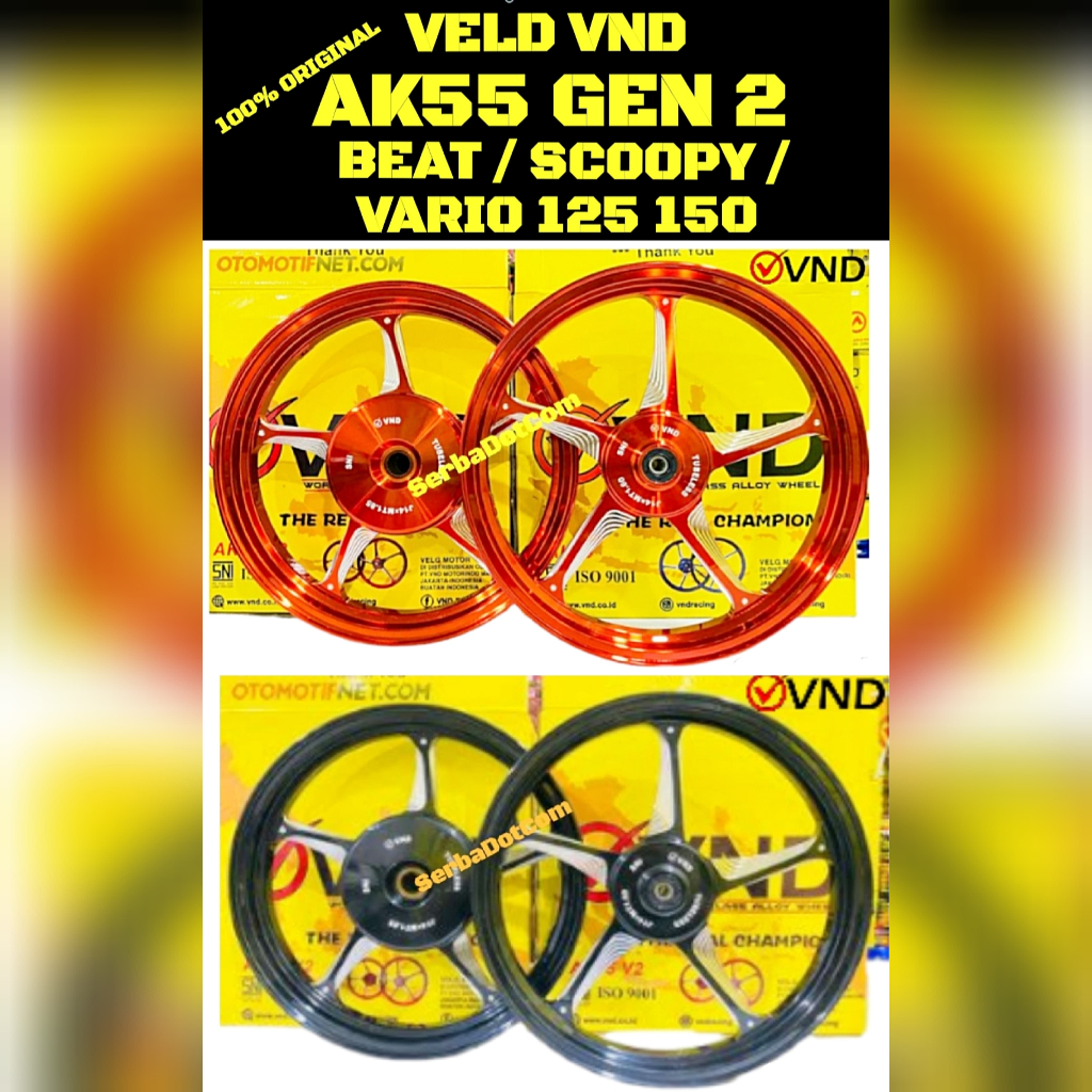 VELG VND AK55 AK 55 GEN V 2 V2 ORIGINAL BEAT SCOOPY VARIO 125 VARIO 150 VARIO125 VARIO150 RING R 14 