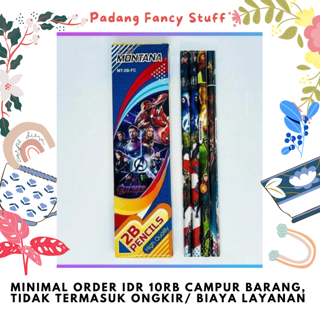 

PFS - 057 (1 pcs) Pensil 2B Karakter / Pencil Kayu 2B Fancy Kartun Lucu Lusinan