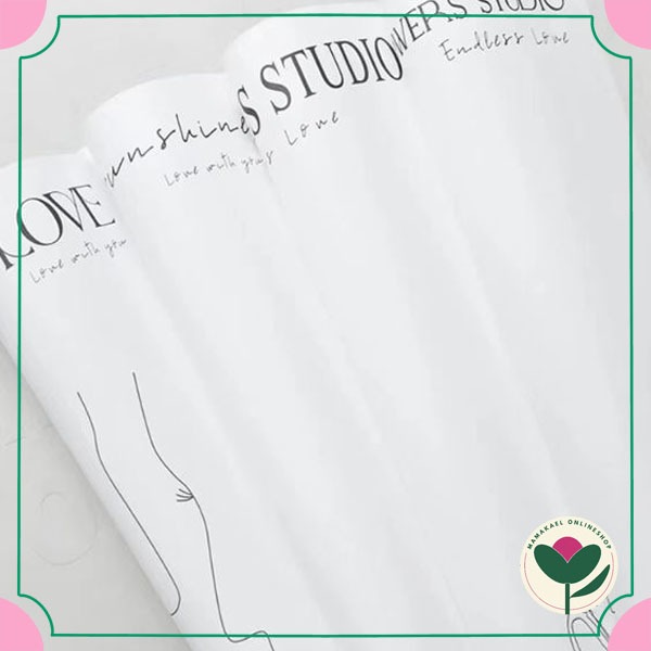 

20 lembar simple word cellophane flower bouquet wrapping paper kertas pembungkus buket bunga estetik romantis MK1669