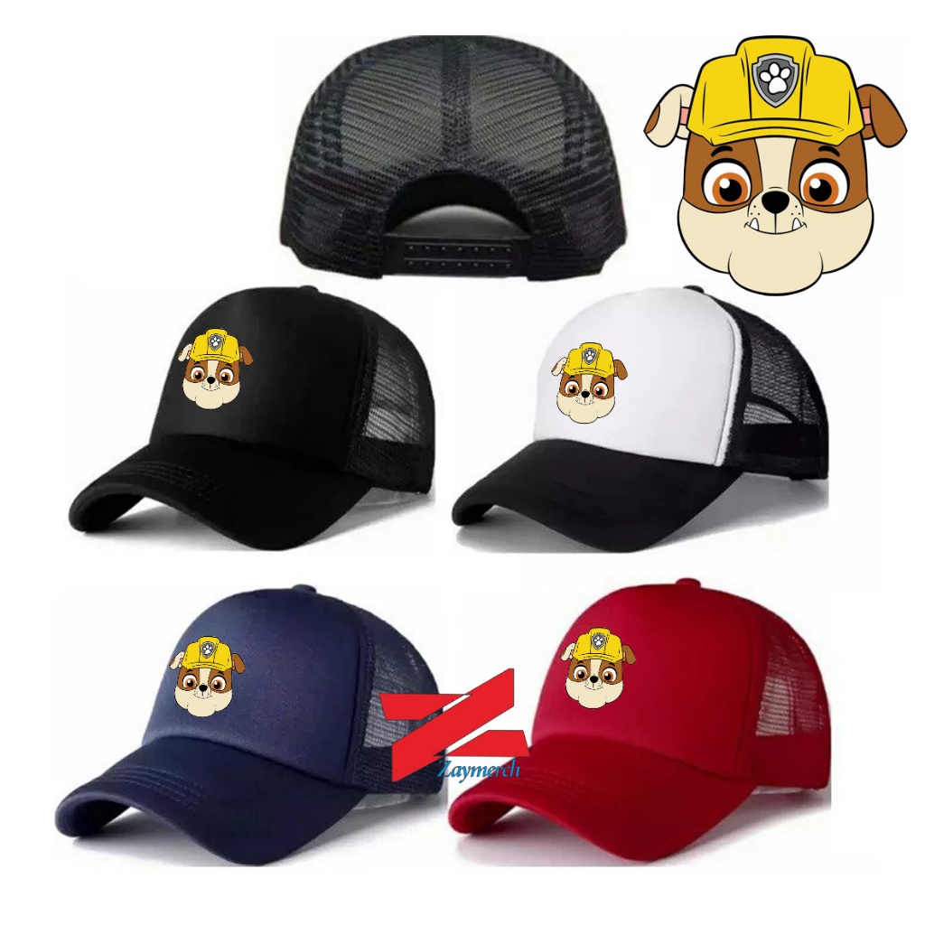 topi paw patrol karakter bulldog topi tracker anak dewasa topi jaring paw patrol