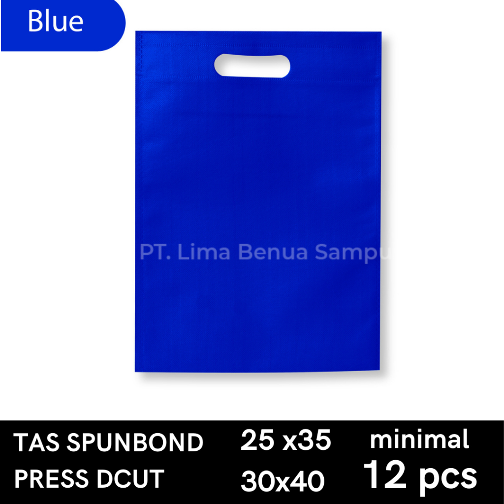 

Tas Spunbond Press Dcut Oval 30x40 - Tas Kain Ramah Lingkungan - Biru