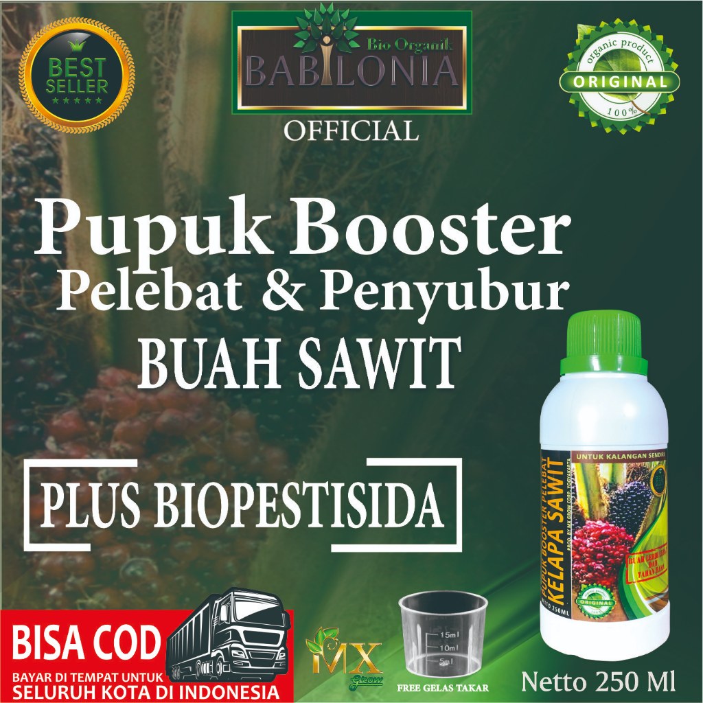 Booster Pupuk Organik Cair Pelebat Penyubur Sawit 250 ml / Booster Buah Sawit