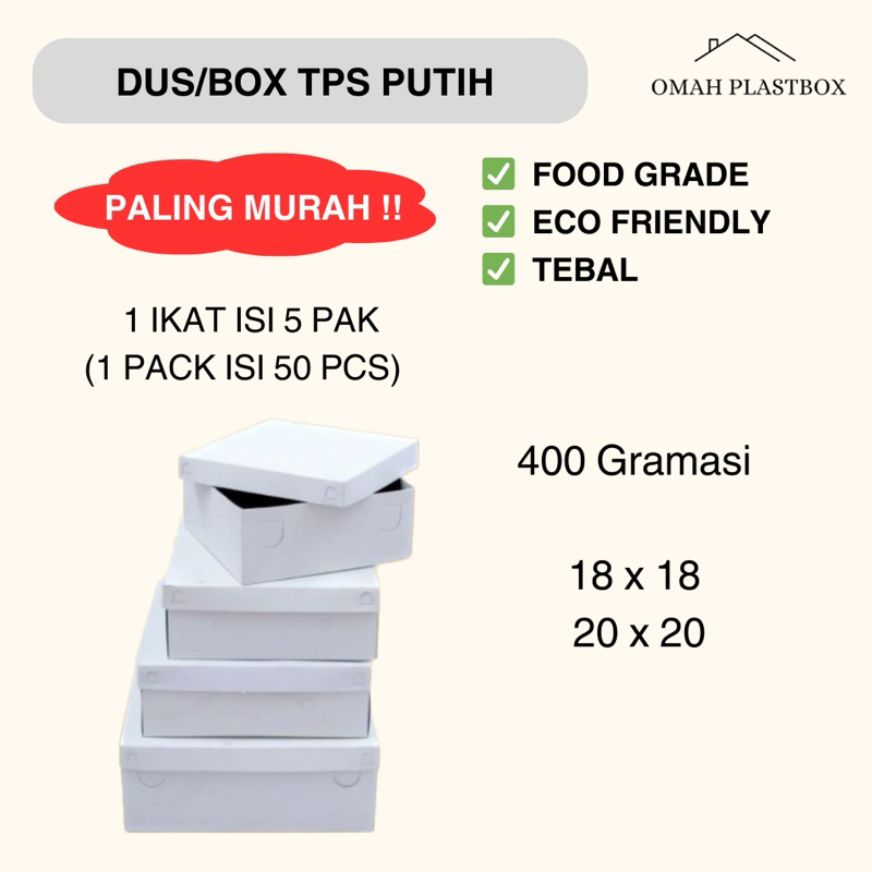 

Dus Nasi Kotak Katering 18x18 dan 20x20 400 Gsm