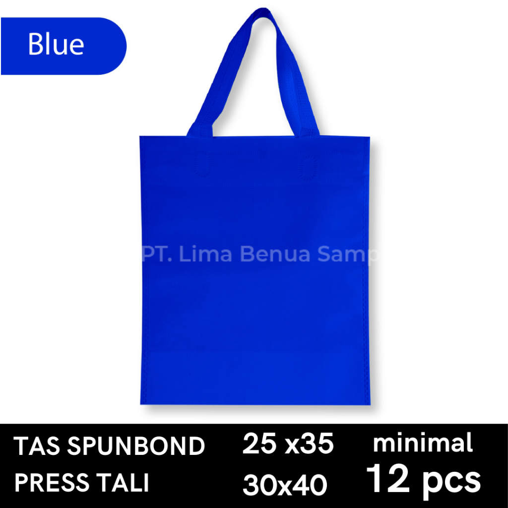 

Tas Spunbond Press Tali 25x35 - Tas Kain Ramah Lingkungan - Biru