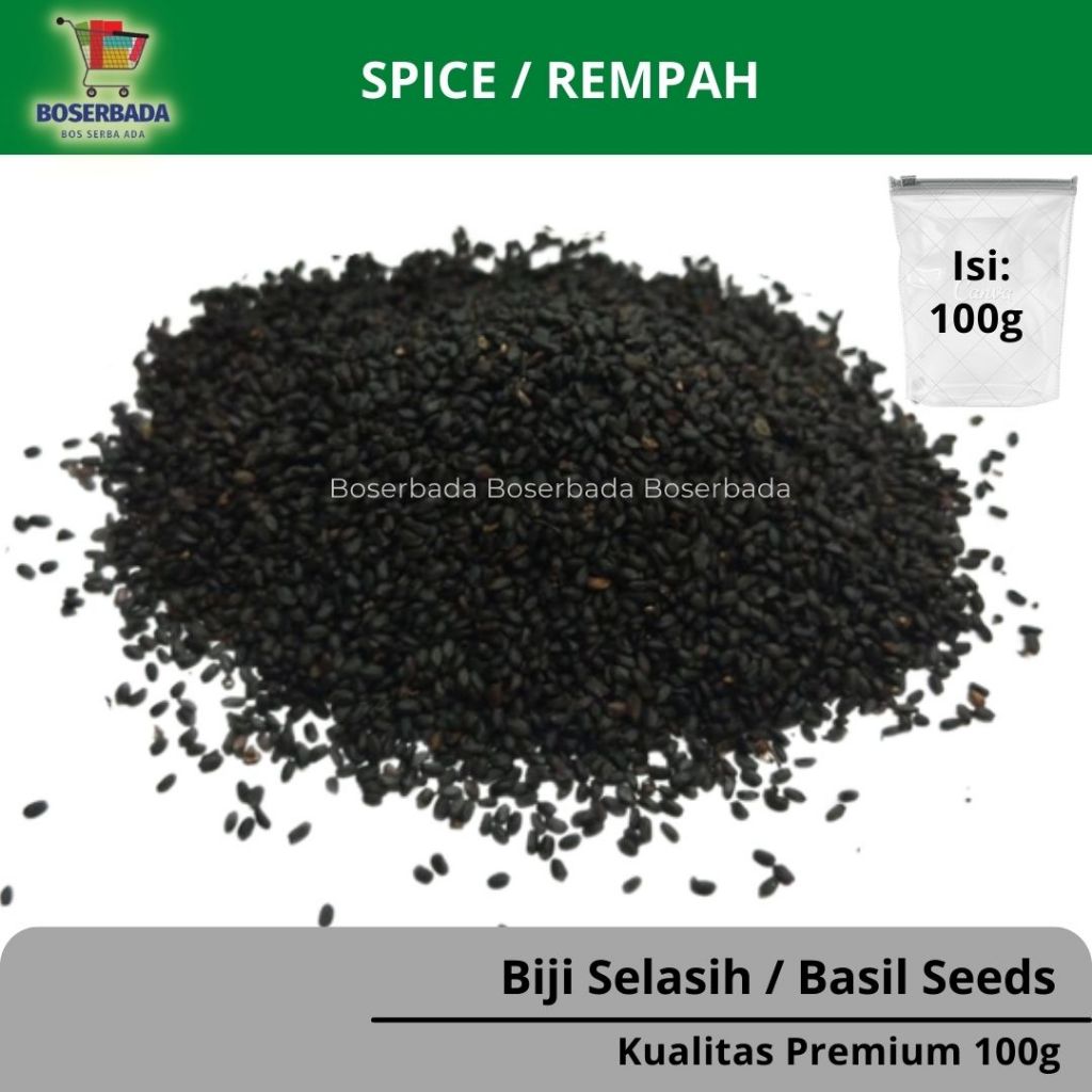 

100g Biji Selasih / Basil Seeds I Premium