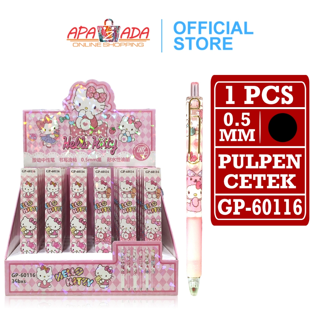 

Apazada - Gel Pen / Pulpen Gel 0.5mm Satuan [1 Pcs] / Pena Cetek Blind Box Hello Kitty GP-60116