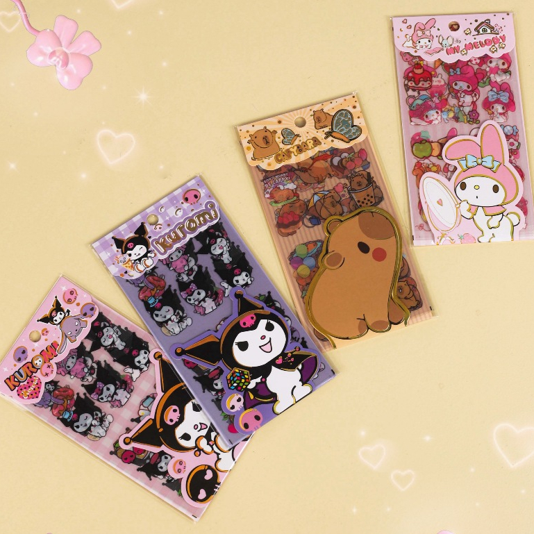 

CCBB Sticker Karakter Lucu Stiker Tempel Tahan Air Stationery Waterproof