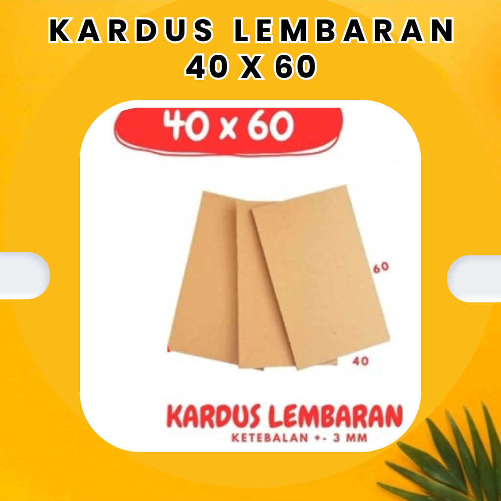 

Kardus Lembaran 40x60 / 30x60 / 20x60 / 10x60 / 50x50 Sheet Polos Single Wall Coklat Karton Warna