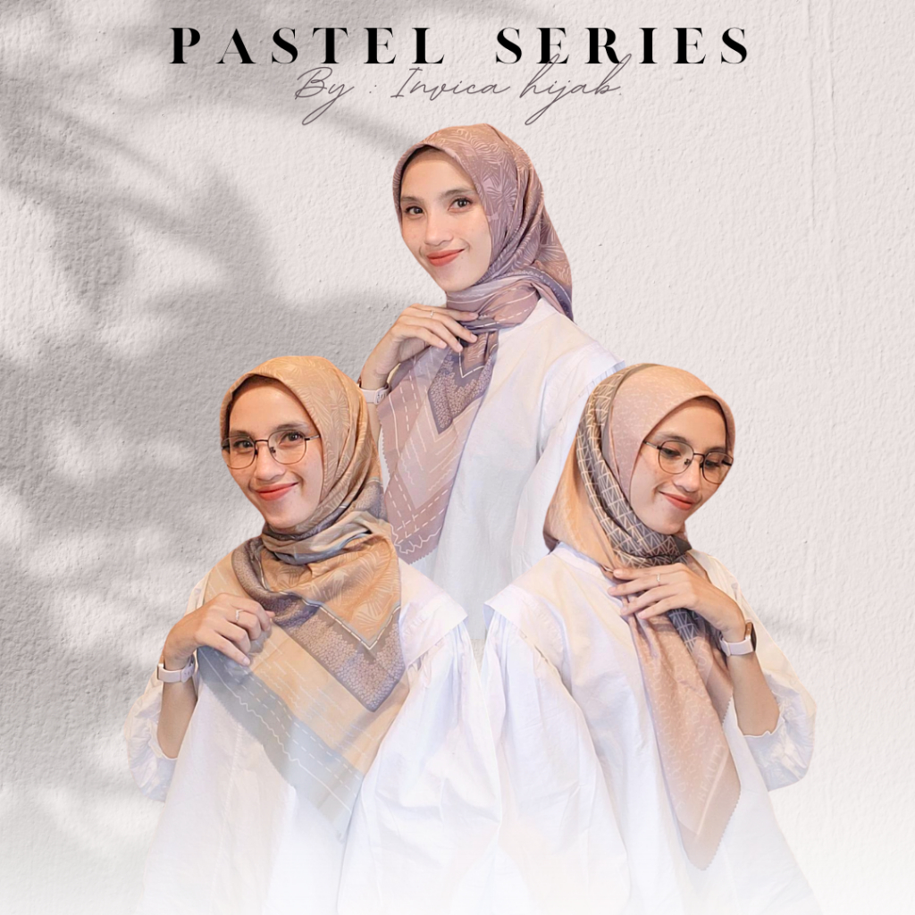 INVICA HIJAB | PASTEL SERIES | VOAL MOTIF | KERUDUNG WANITA | MUSLIMAH SCARF | HIJAB WARNA PASTEL