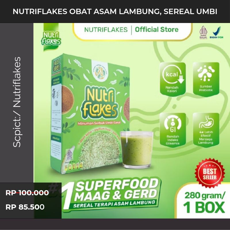 

Promo Nutriflakes Sereal Umbi Garut Asam Lambung Original 1 Box