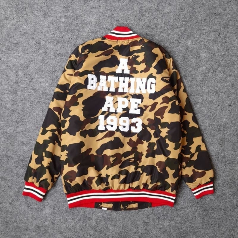 VARSITY BOMBER A BATHING APE FULL BORDIR FULLTAG LEBEL HIGH QUALITY