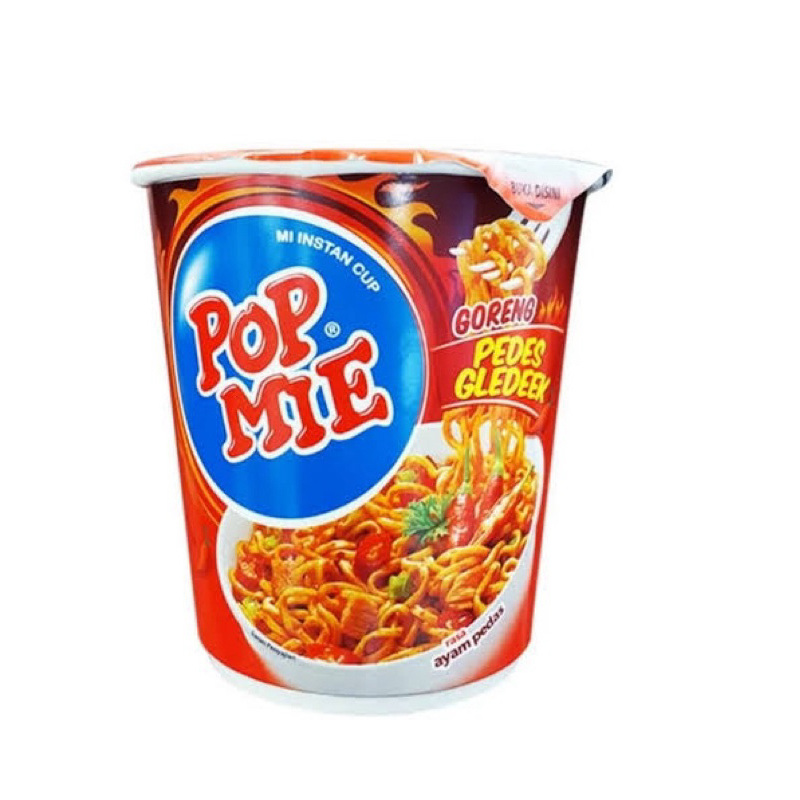 

Pop Mie Goreng Pedes Gledeek Rasa Ayam Pedas 75 Gr