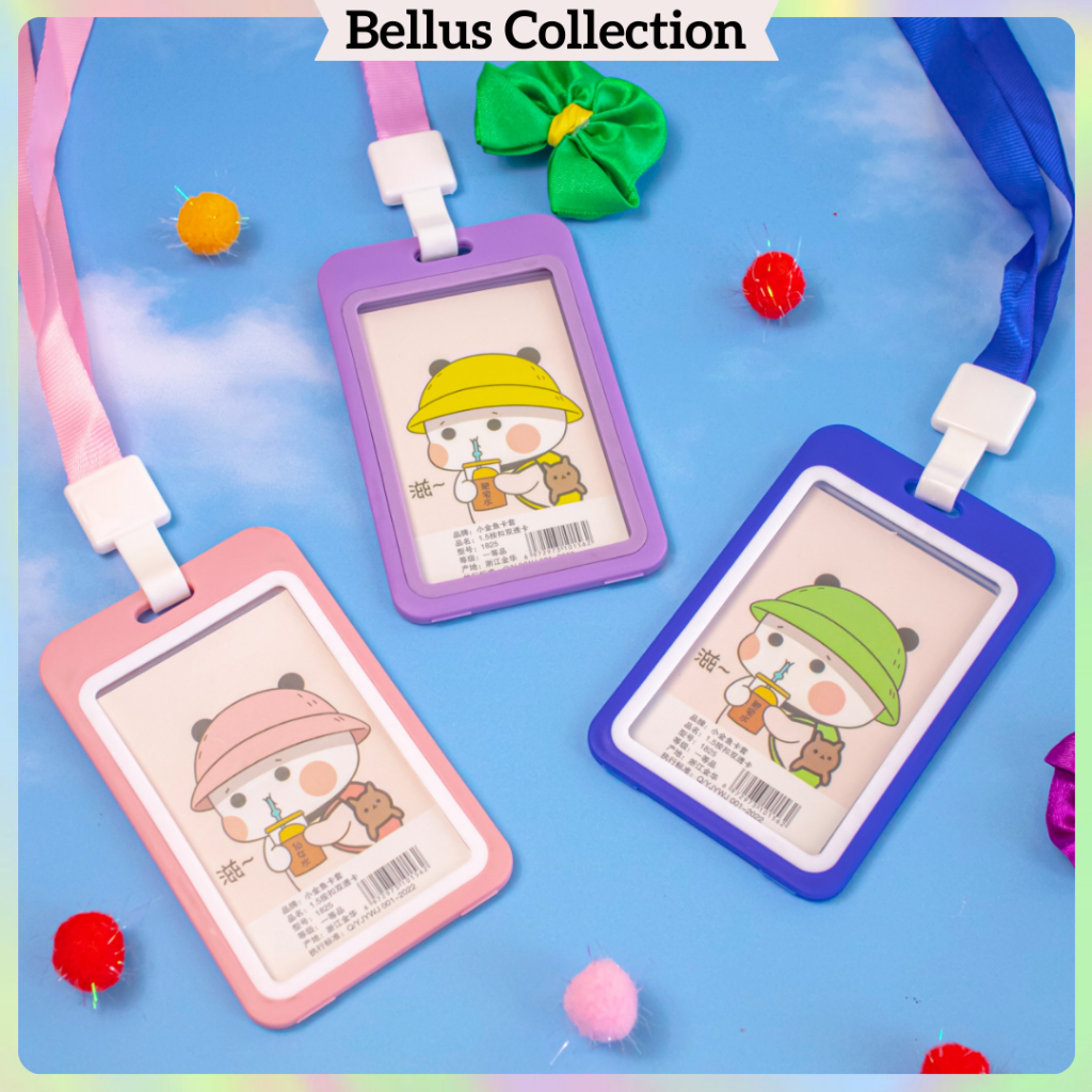 

LANYARD NAME TAG ID CARD HOLDER CASE TALI GANTUNGAN✨MODEL CARTOON BEAR✨ ID CARD PREMIUM PVC CARD
