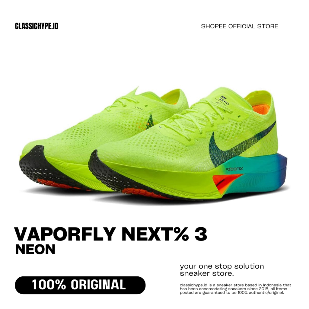 Nike Vaporfly Next% 3 Neon 100% Original