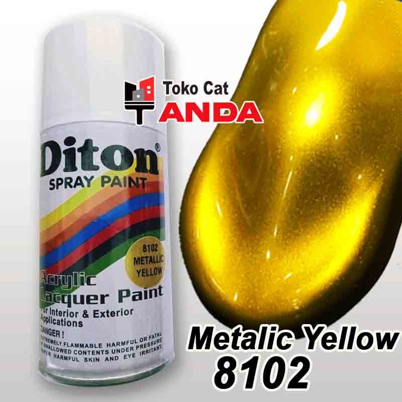 Diton 8102 Metallic Yellow 300cc Kuning Metalik - Cat semprot Kuning Metalik Diton 8102