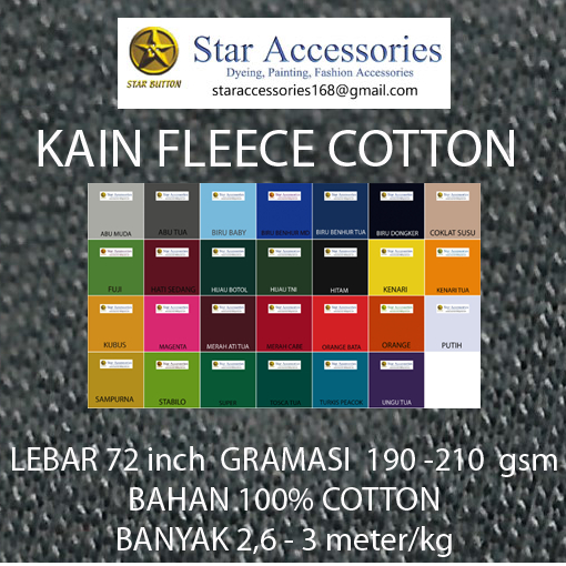 1kg KAIN FLEECE COTTON / UNTUK BAJU DAN CELANA TRAINING