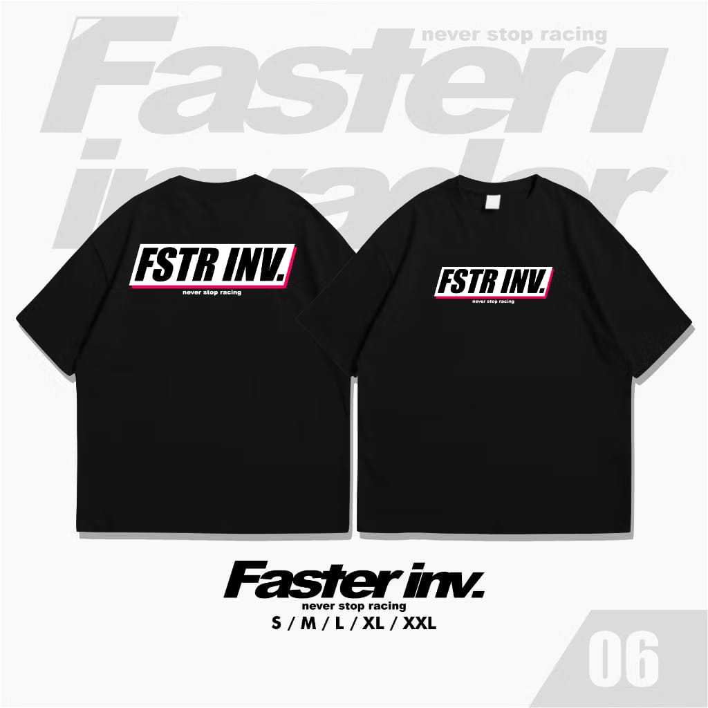Kaos FASTER INVADER Terbaru Black Original Simple - Kaos Anak Racing - Kaos Anak Sunmori - Kaos Mura