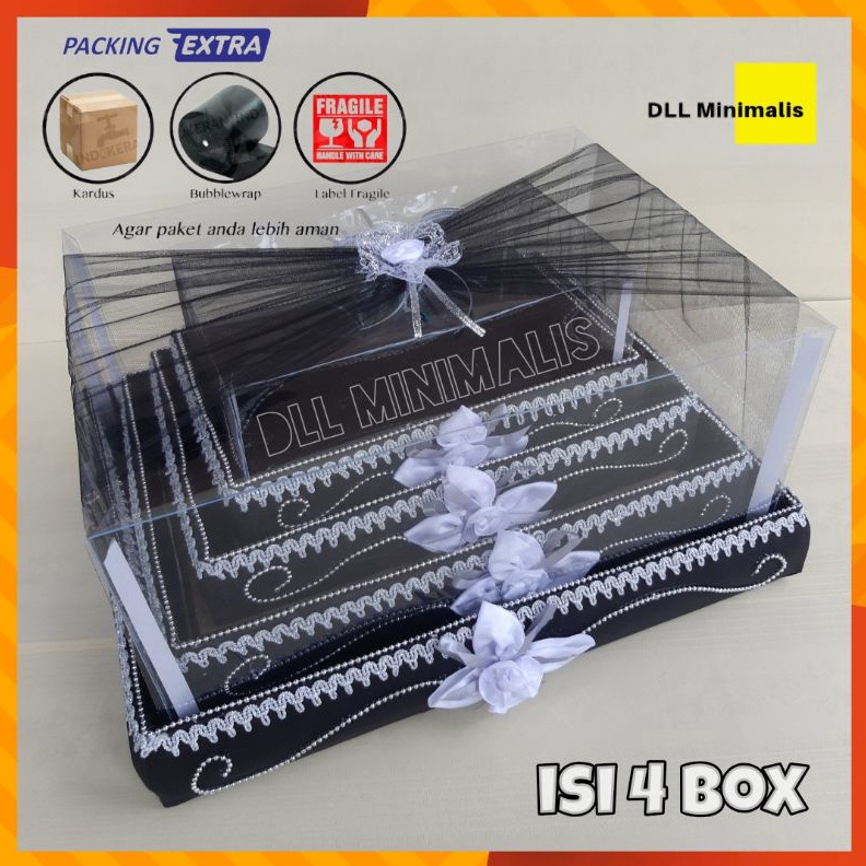 

Kotak Box Hantaran Pernikahan 1 Set Kotak Mahar Seserahan Mika Tile Bunga Hias