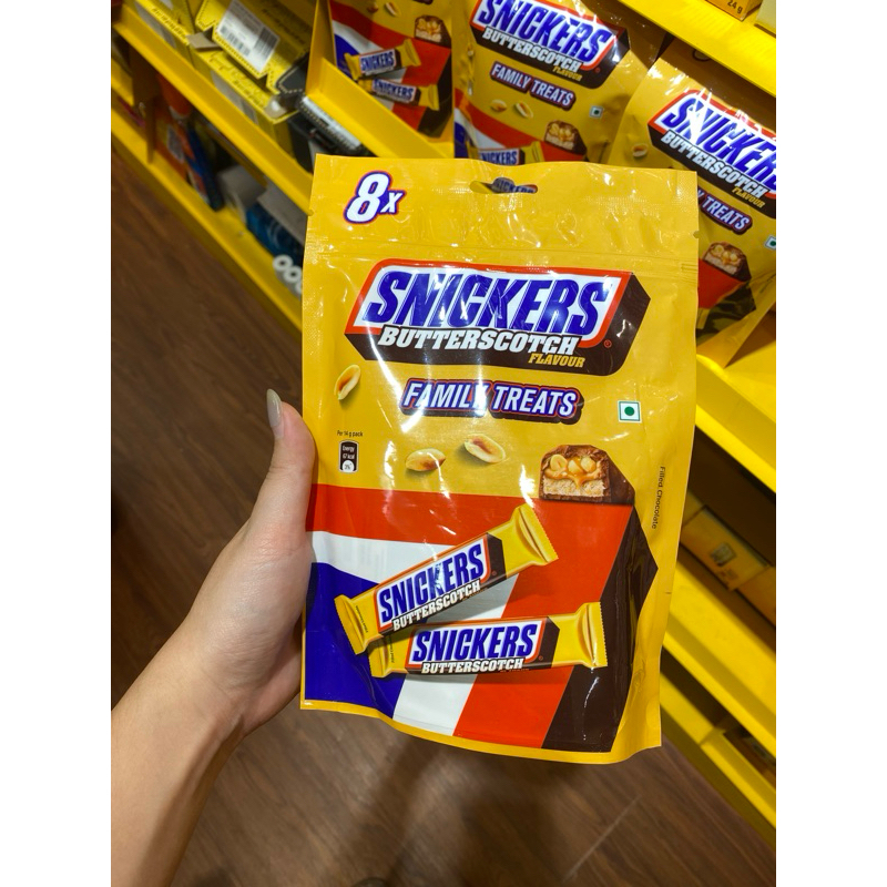 

snickers butterscotch flavour family treats isi 8 pcs / snickers per pcs