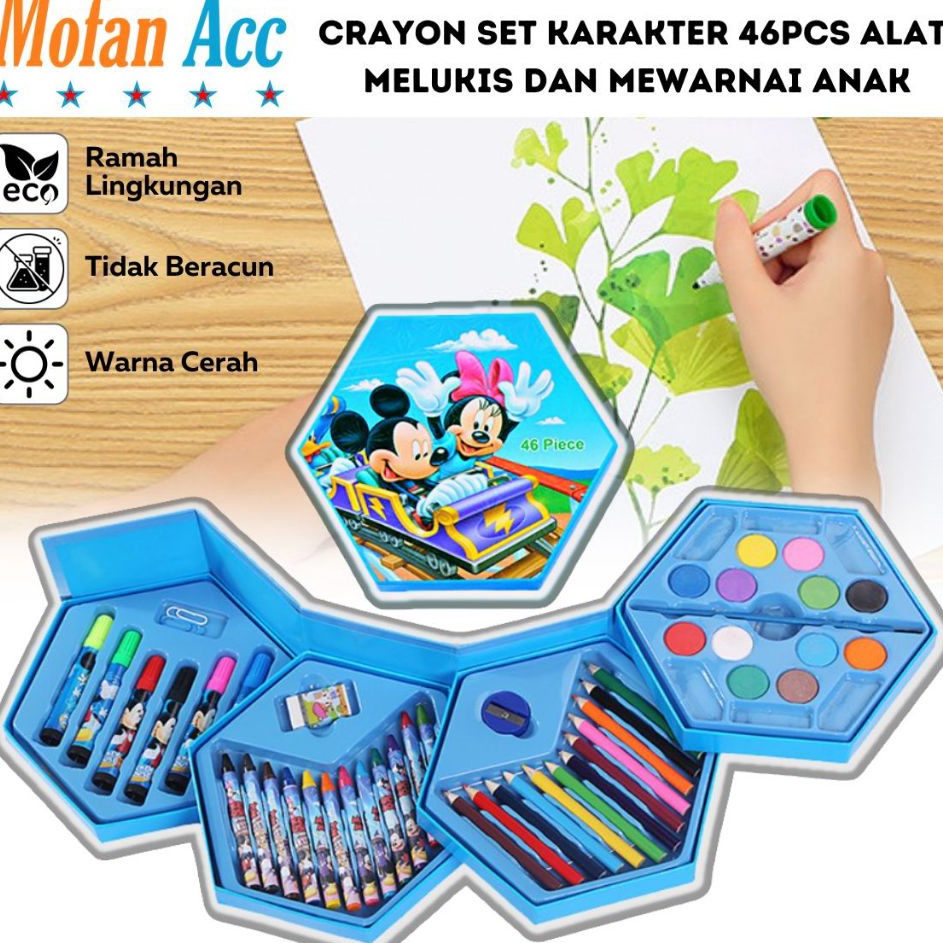 

Obral Laris Crayon Set Karakter 46 Pcs Peralatan Menggambar Mewarnai Isi 46pcs Krayon Pencil Warna Cat Air Spidol Box Kartun Lucu Paket Kit Supplies Painting Set Alat Tulis Seni Lukis Perlengkapan Sekolah Edukasi Anak Bermain Belajar Hadiah Kado Ula