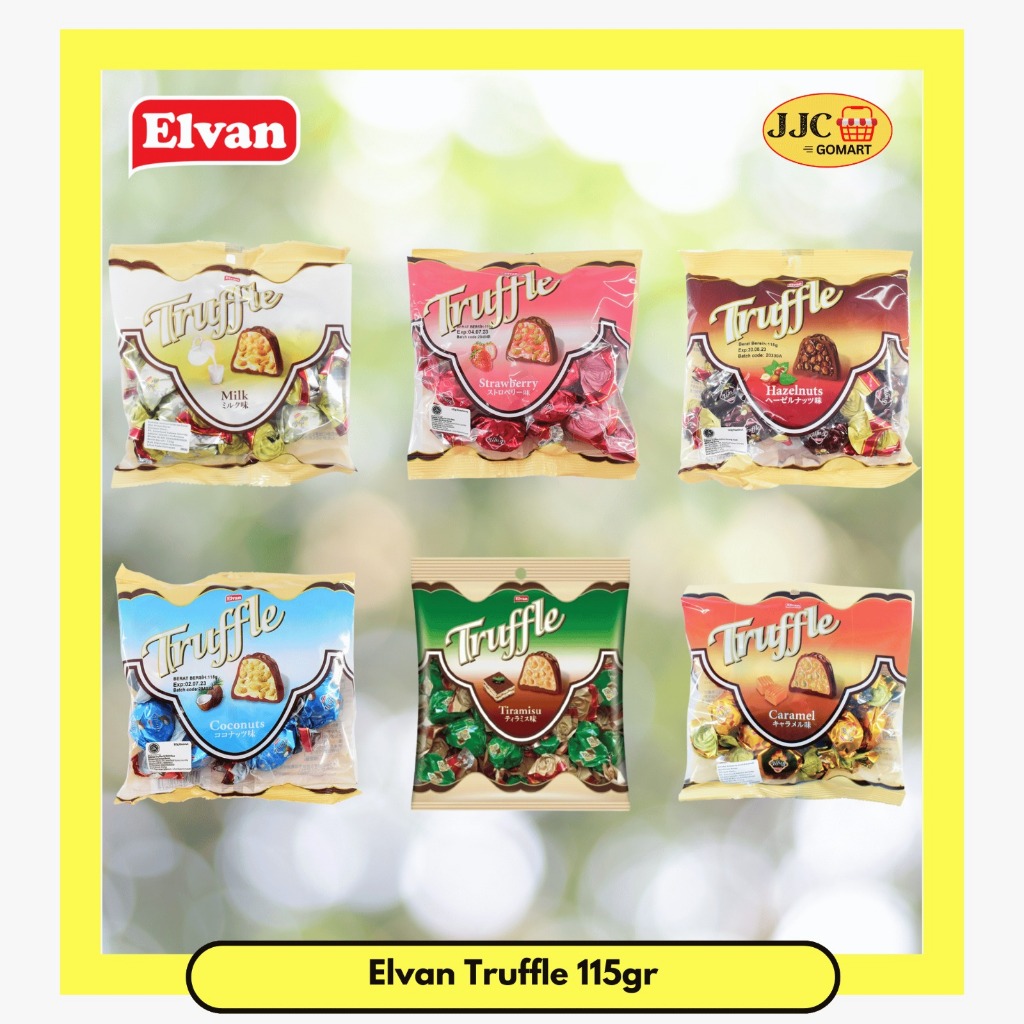 

Elvan Truffle Chocolate Cokelat 115g | Hazelnut | Strawberry | Caramel | Tiramisu | Milk | Coconut