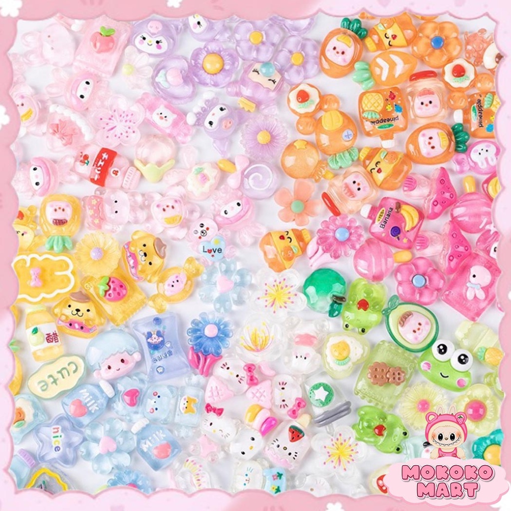 

MM Per Pcs Aksesoris Resin Clay 3D Buat Dekor DIY /Stiker 3D Warna Warni Lucu Cantik Untuk Case HP