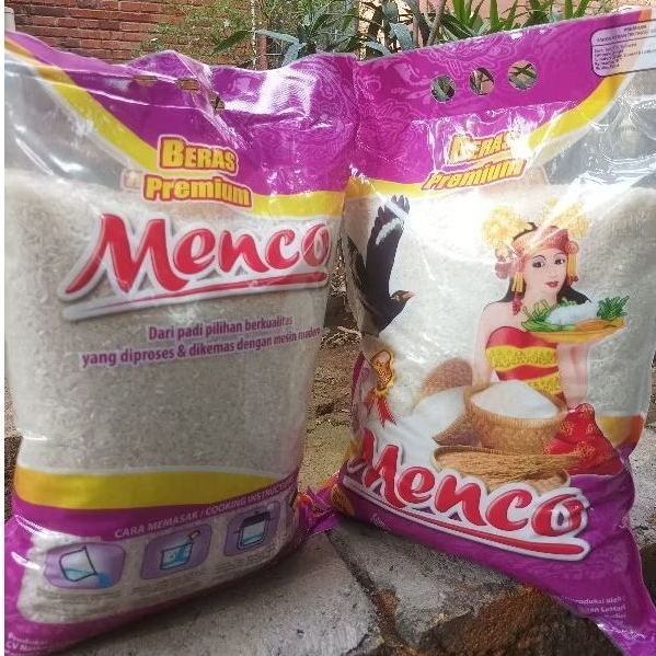 

Beras Premium 5 kg merk Menco enak, utuh dan punel