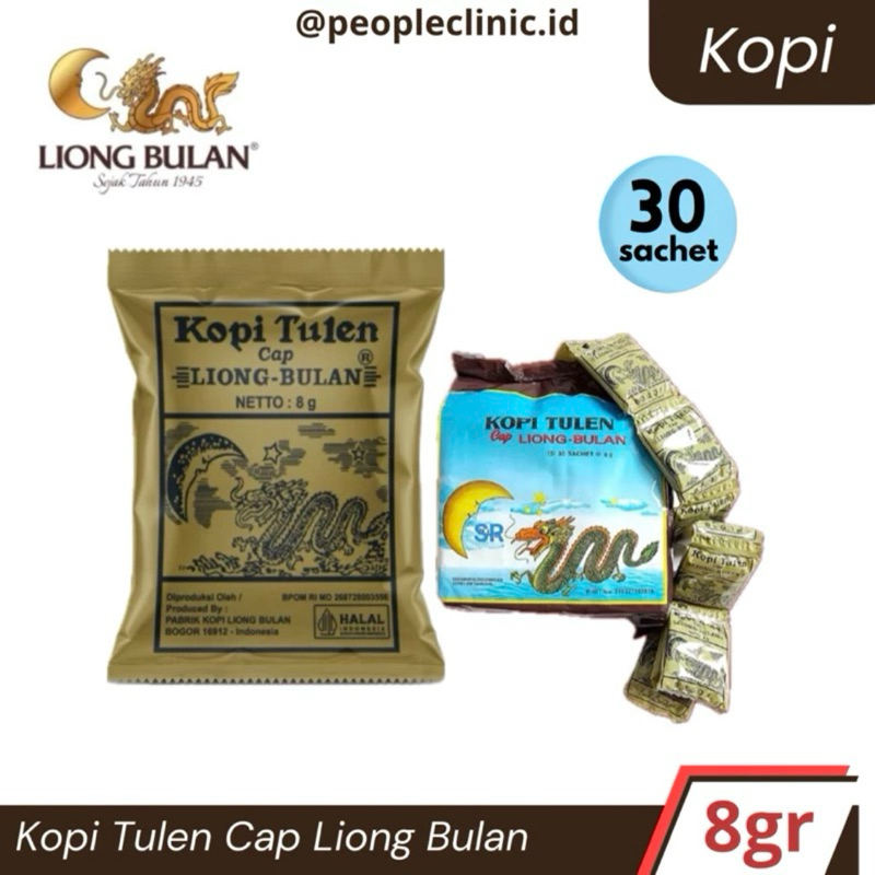 

KOPI LIONG BULAN TANPA GULA 1 PACK ISI 30 SACHET KHAS BOGOR (KOPI TULEN)