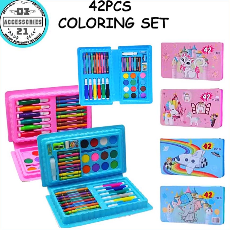 

Kejar Surprise CRAYON SET ANAK 42 PCS KRAYON MEWARNAI SET PENSIL WARNA