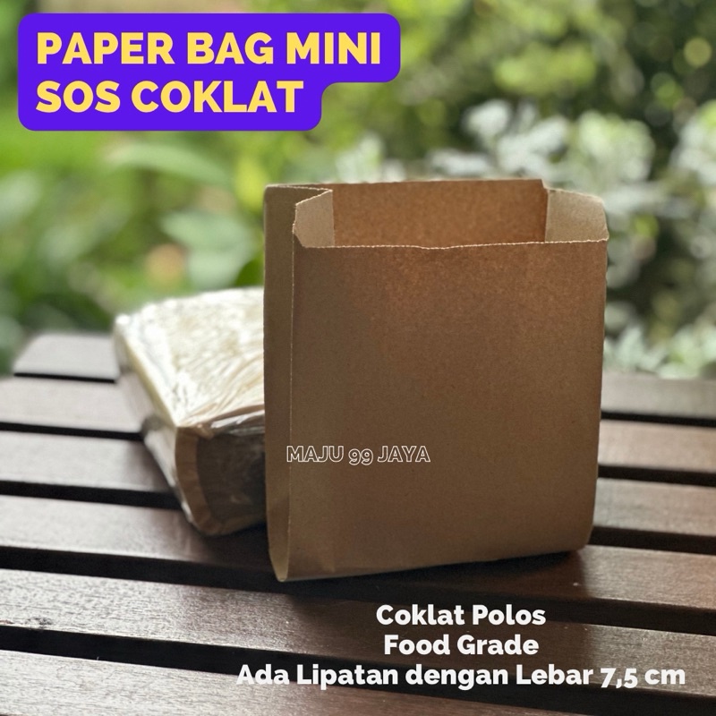 

1 PCS Paper Bag Kantung Kes Mini SOS Coklat Polos MODEL TEARU Kantong Paper Bag Kantong Souvenir Bungkus Makanan Roti Kebab Kentang