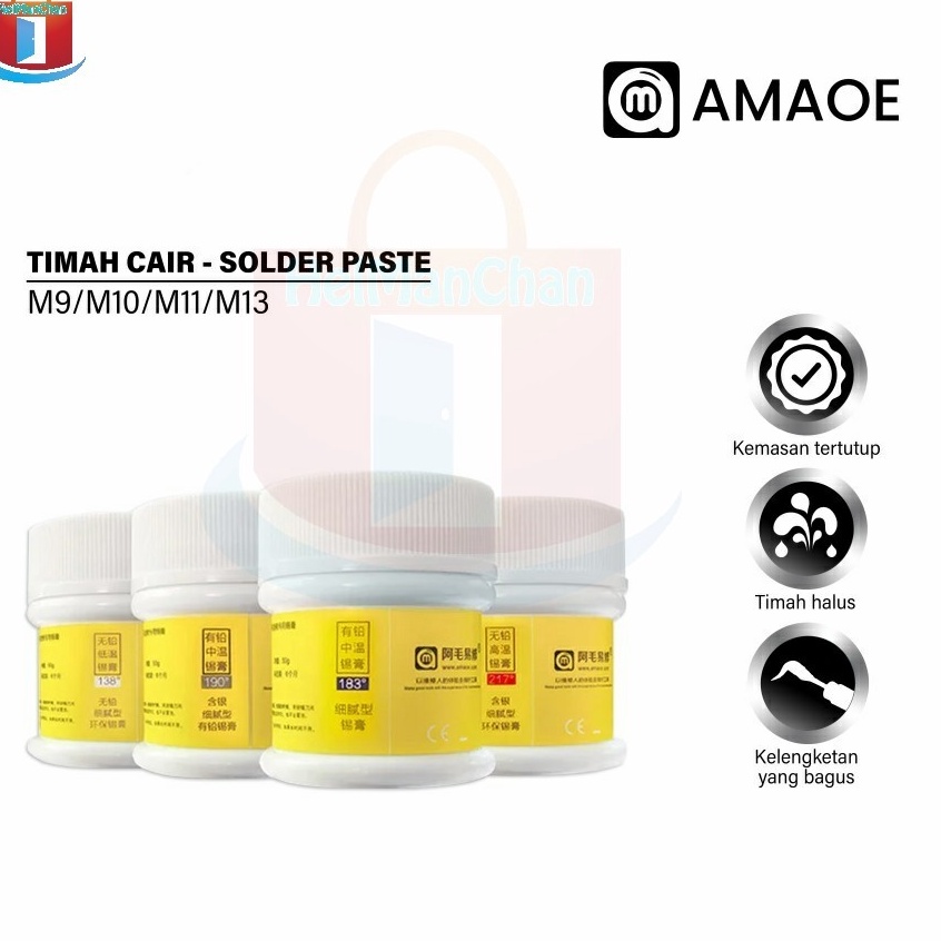 Amaoe M9M1M11M13 Timah Pasta  M9 217C  M1 183C  M11 138C  M13 19C  Timah Cair  Jump wire Paste  Past