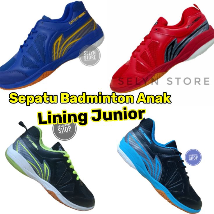 Model Terjamin  sepatu badminton anak lining saga junior