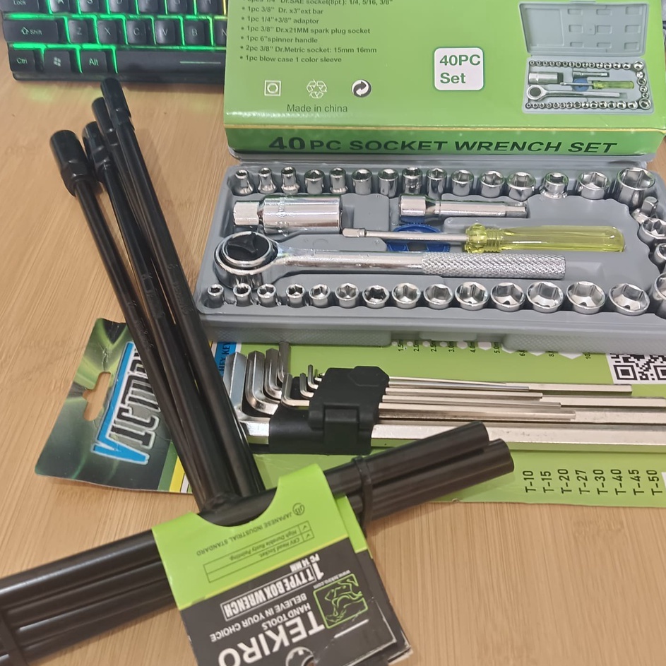 Grosir Belanja  Paket Kunci T Set 811214 Mm Tekiro  Kunci Sok Set 4 Pcs  L Panjang 9 Pcs Peralatan K