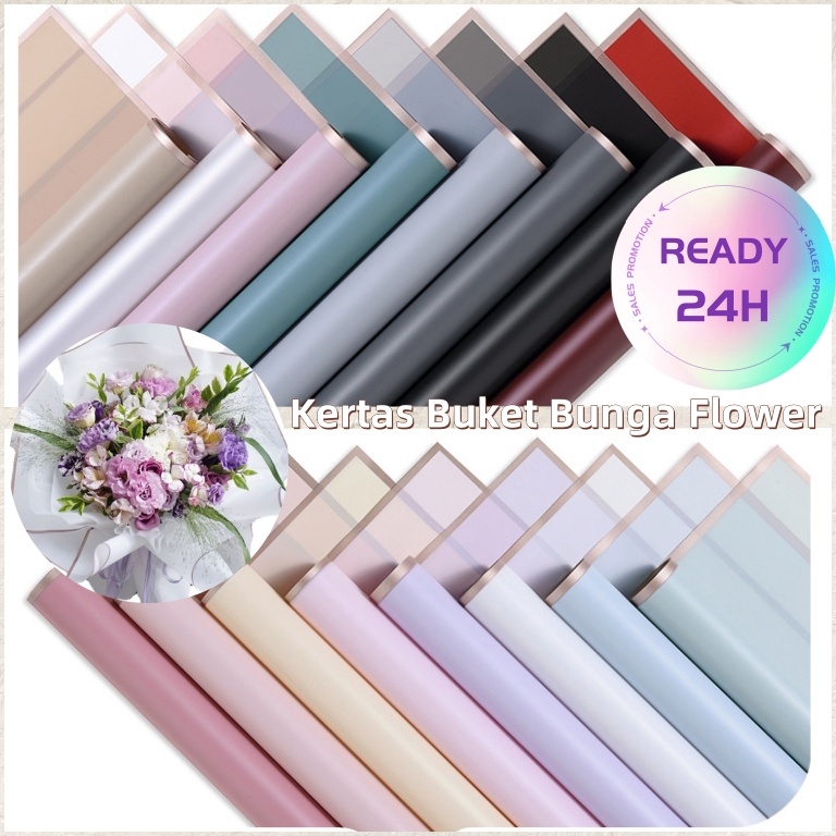 

Ready Diskon COD2 PCS Cellophane Rose Gold Frame Border Kertas Buket Bunga FlowerKertas Buket Korea Bunga FlowerBuket Bunga Cellophane Florist Goldline