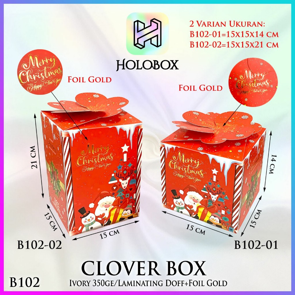 

Box Natal | Kotak Hampers |Toples 500gr|Dus Kue | Box Packaging|B102