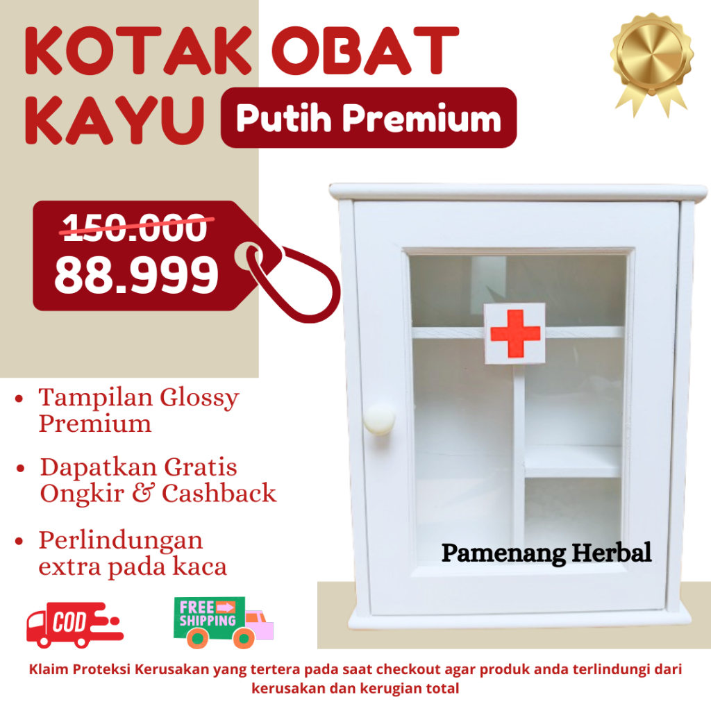 HARGA PROMO SPESIAL Kotak Obat Kayu | Kotak P3K | Termurah | Finishing Glossy | Warna Premium