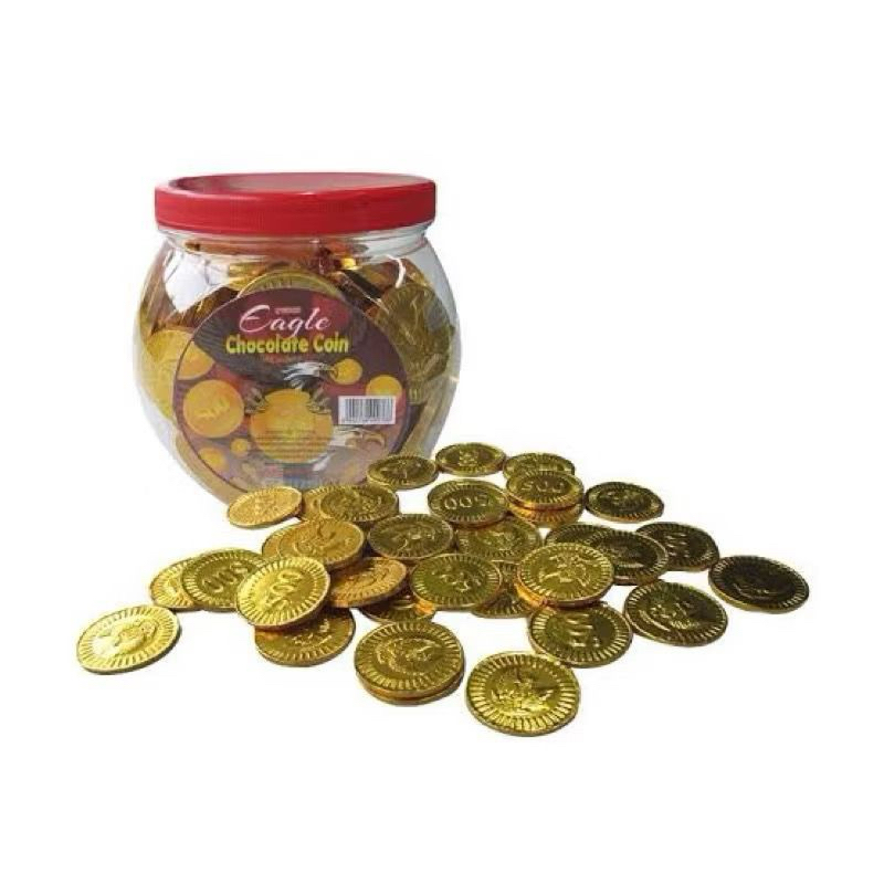 

1 TOPLES PUSAN COKLAT KOIN UANG 500 EAGLE ISI 125 pcs (COKLAT COIN DOLLAR)