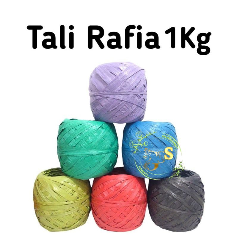 

Tali rafia 1kg warna warni / tali rafia murah