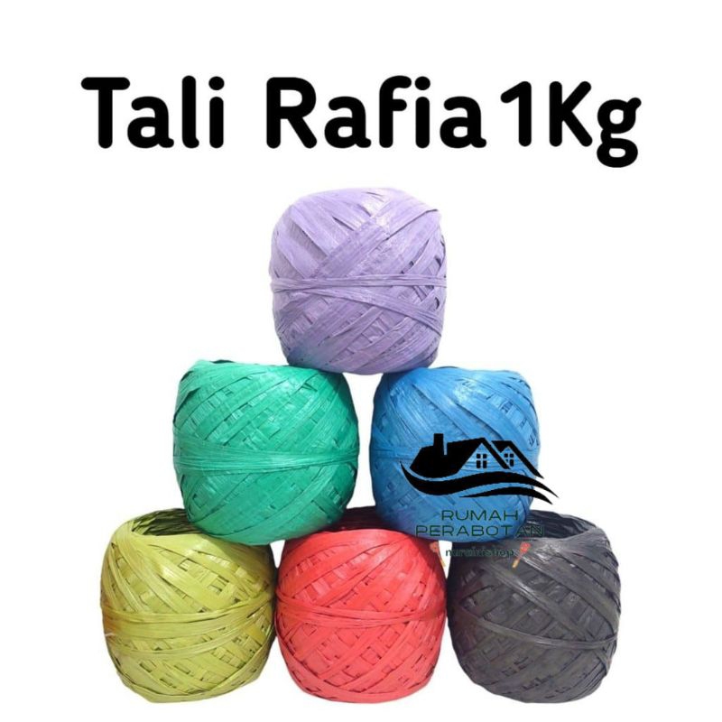 

Tali rafia 1kg warna warni / tali rafia murah