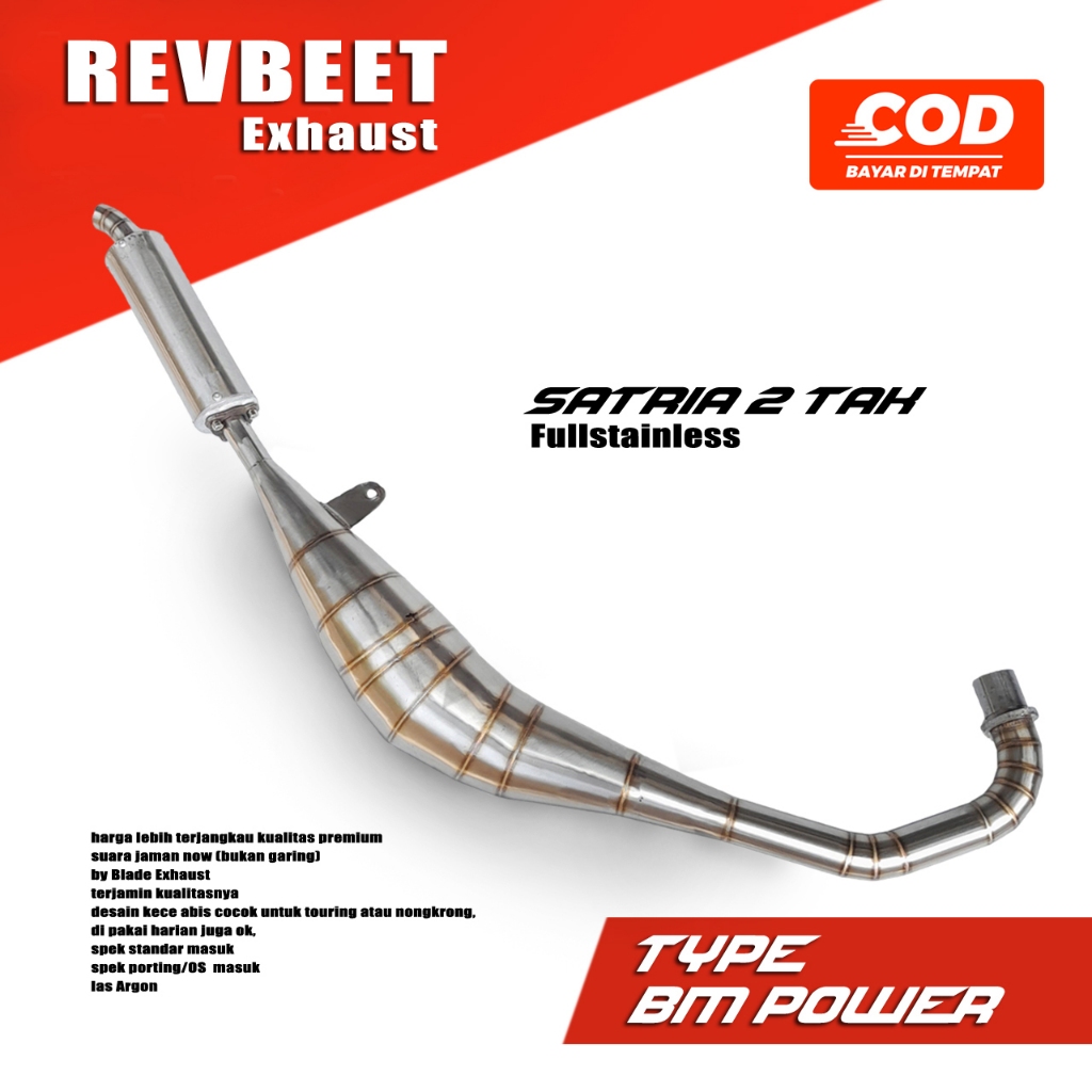 Knalpot Satria 2 Stroke Stainless Type BM Power Racing