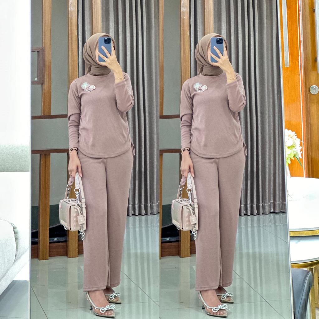 SETELAN KNIT SERUT |SETELAN SERUT WANITA |ONE SET KNIT PREMIUM |SETELAN KNIT MURAH