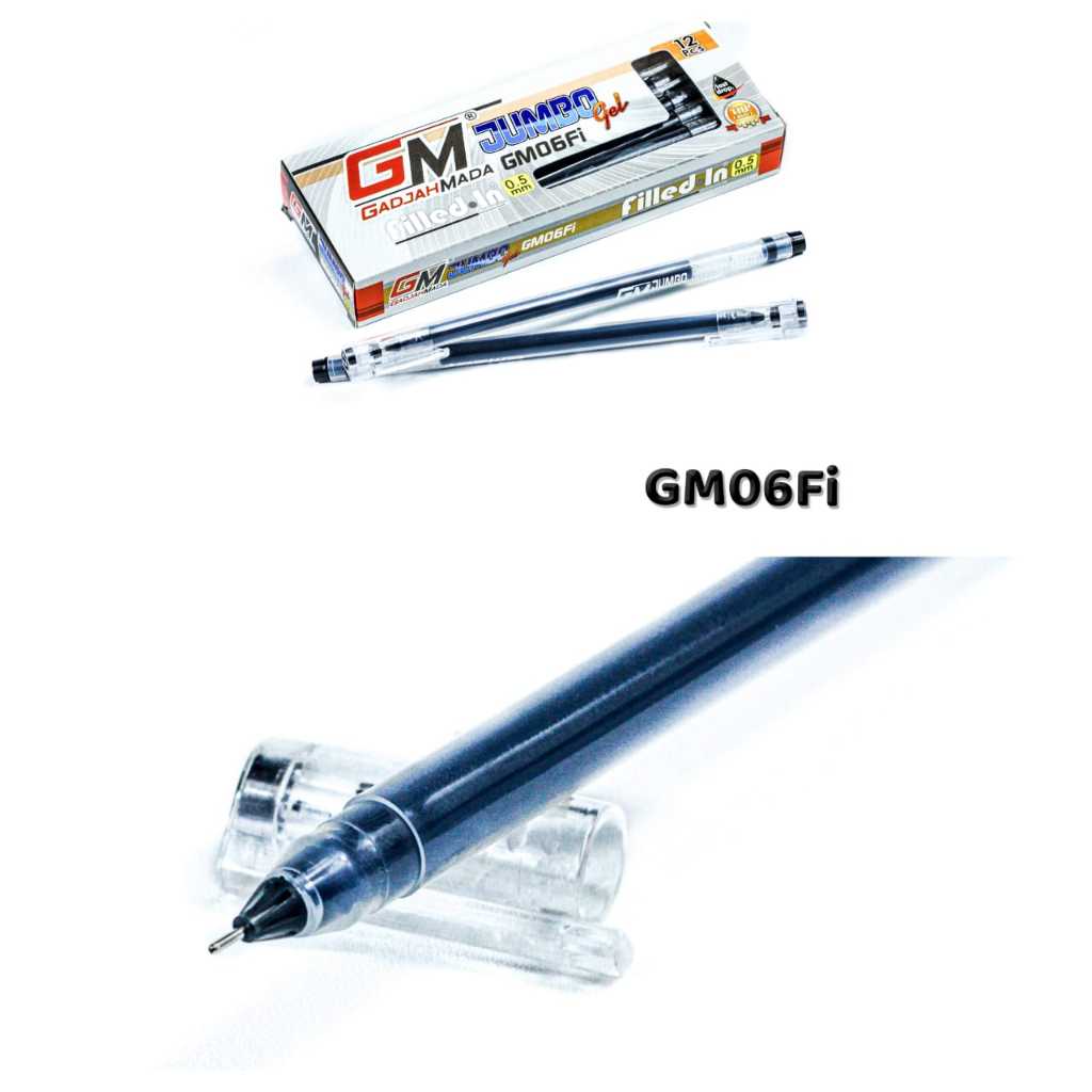 

12 Pcs Pulpen Pena Gel Jumbo Selusin 1 Pack Hitam 0.5 MM