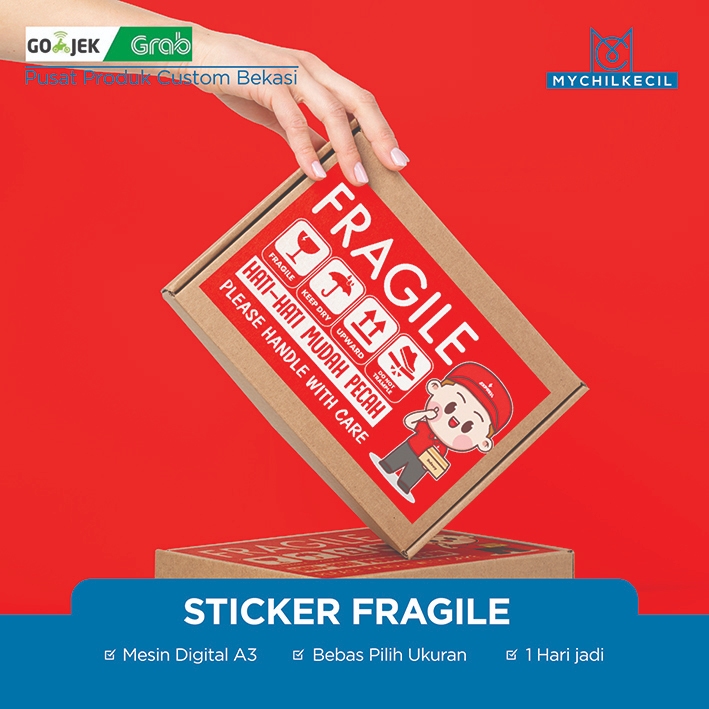 STIKER FRAGILE MURAH//STIKER FRAGILE LUCU//STIKER FRAGILE KARTUN