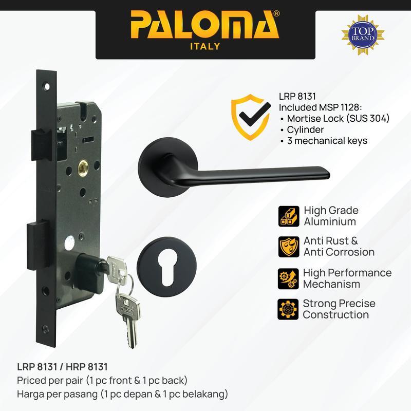 PALOMA Gagang Pintu Door Handle Pintu Roses Lever Engkol Pisah Misah Paket Kunci Pintu Lockset Lock 